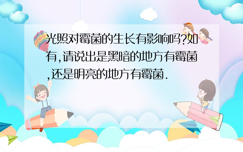 光照对霉菌的生长有影响吗?如有,请说出是黑暗的地方有霉菌,还是明亮的地方有霉菌.