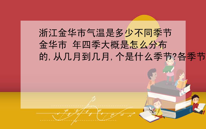 浙江金华市气温是多少不同季节金华市 年四季大概是怎么分布的,从几月到几月,个是什么季节?各季节温度平均是多少?