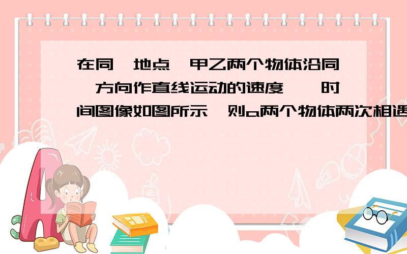 在同一地点,甲乙两个物体沿同一方向作直线运动的速度——时间图像如图所示,则a两个物体两次相遇的时间是2s 6sb4s后甲在乙后面c.两个物体相距最近的时刻是2s末d.乙物体先向前运动2s,随后