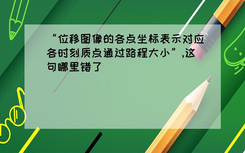 “位移图像的各点坐标表示对应各时刻质点通过路程大小”,这句哪里错了