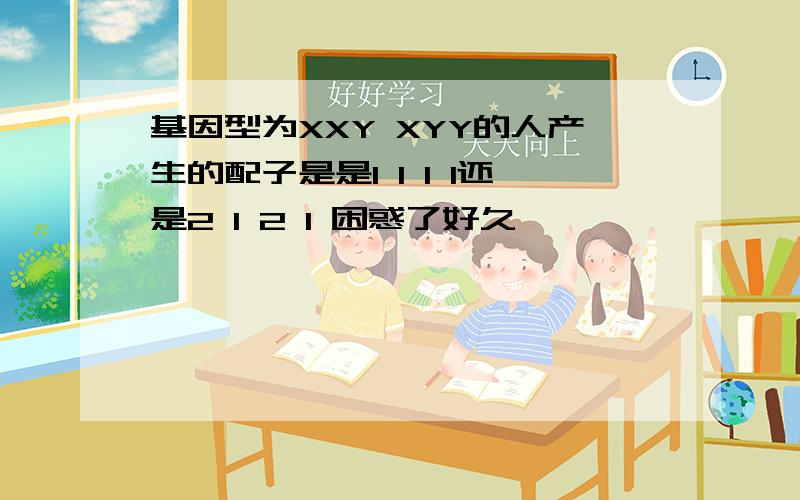 基因型为XXY XYY的人产生的配子是是1 1 1 1还是2 1 2 1 困惑了好久