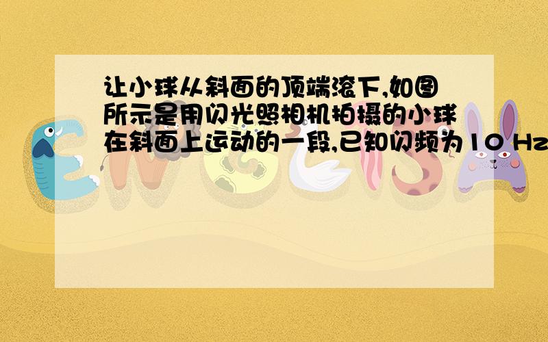 让小球从斜面的顶端滚下,如图所示是用闪光照相机拍摄的小球在斜面上运动的一段,已知闪频为10 Hz,且O点是 让小球从斜面的顶端滚下,如图所示是用闪光照相机拍摄的小球在斜面上运动的一