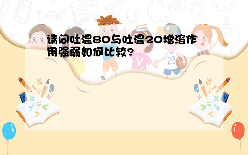 请问吐温80与吐温20增溶作用强弱如何比较?