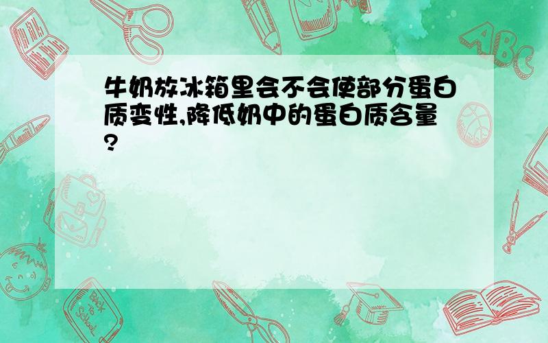 牛奶放冰箱里会不会使部分蛋白质变性,降低奶中的蛋白质含量?