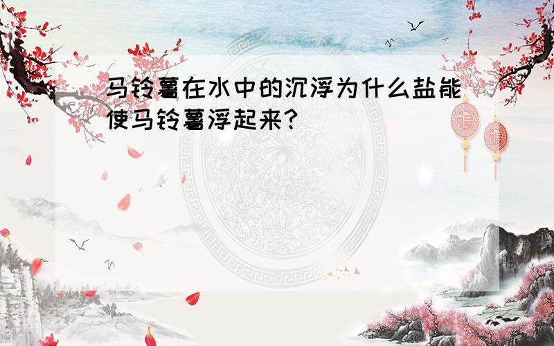 马铃薯在水中的沉浮为什么盐能使马铃薯浮起来?