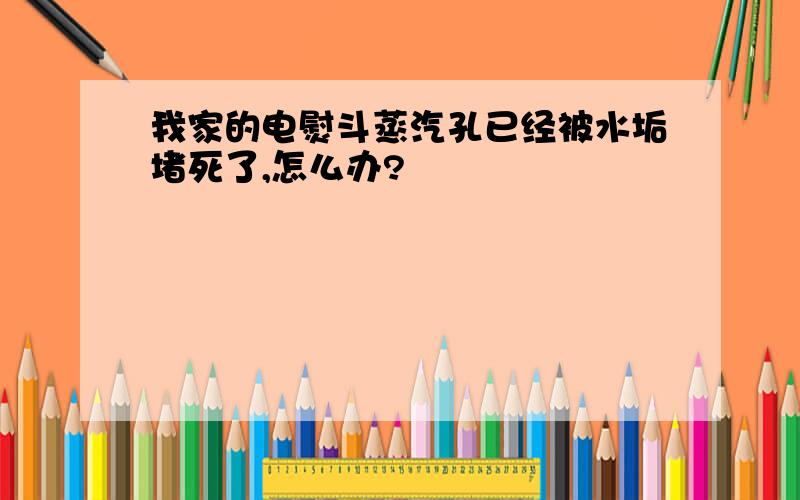 我家的电熨斗蒸汽孔已经被水垢堵死了,怎么办?