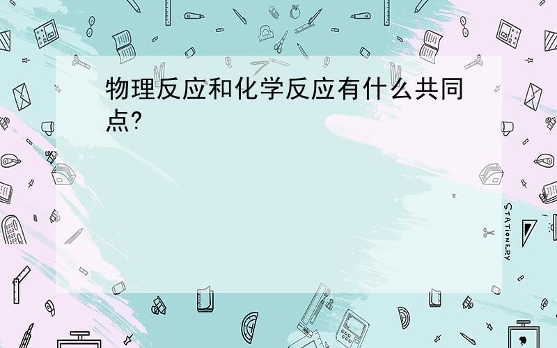 物理反应和化学反应有什么共同点?