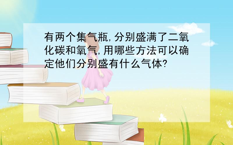 有两个集气瓶,分别盛满了二氧化碳和氧气,用哪些方法可以确定他们分别盛有什么气体?