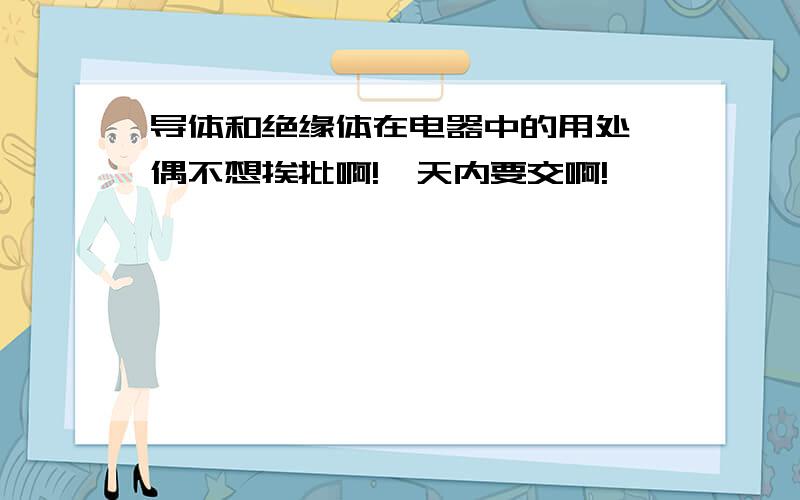 导体和绝缘体在电器中的用处,偶不想挨批啊!一天内要交啊!