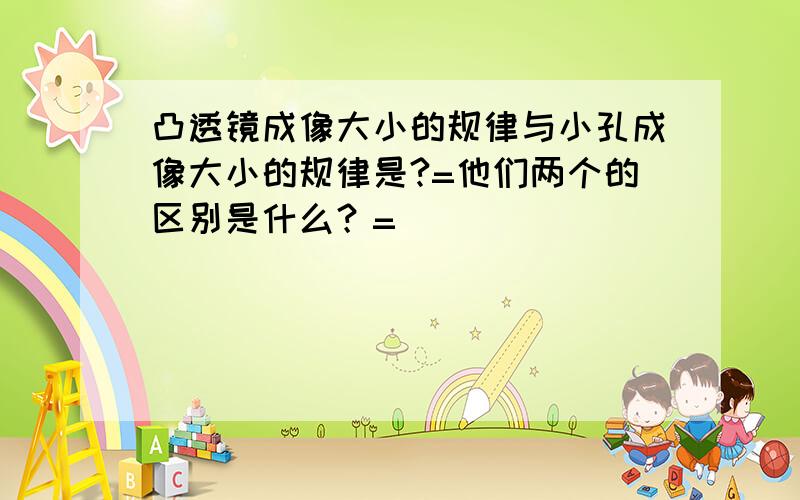 凸透镜成像大小的规律与小孔成像大小的规律是?=他们两个的区别是什么？=