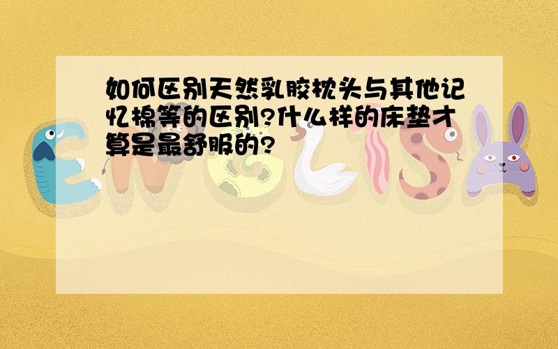 如何区别天然乳胶枕头与其他记忆棉等的区别?什么样的床垫才算是最舒服的?