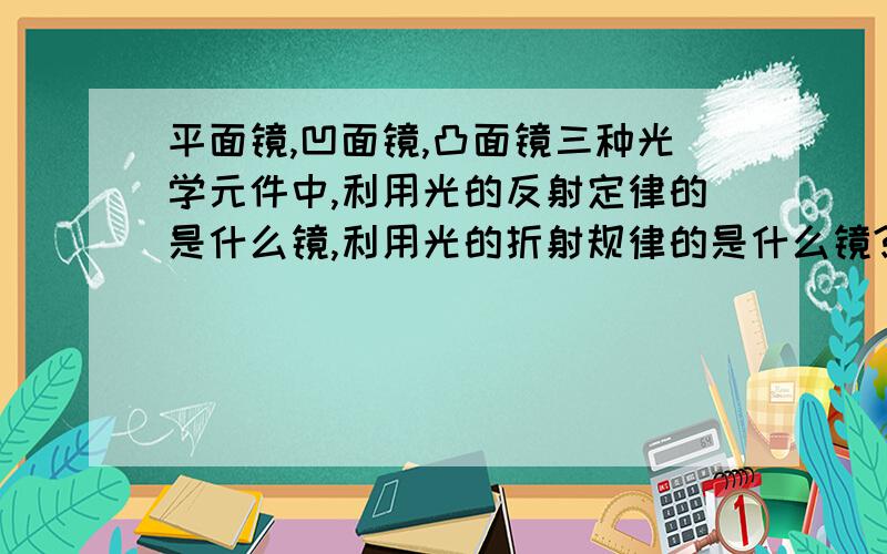 平面镜,凹面镜,凸面镜三种光学元件中,利用光的反射定律的是什么镜,利用光的折射规律的是什么镜?