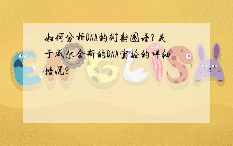 如何分析DNA的衍射图谱?关于威尔金斯的DNA实验的详细情况?