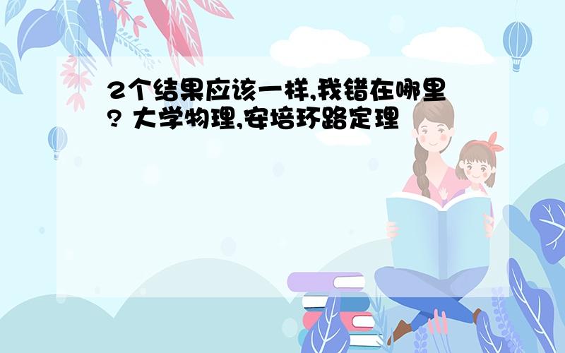 2个结果应该一样,我错在哪里? 大学物理,安培环路定理