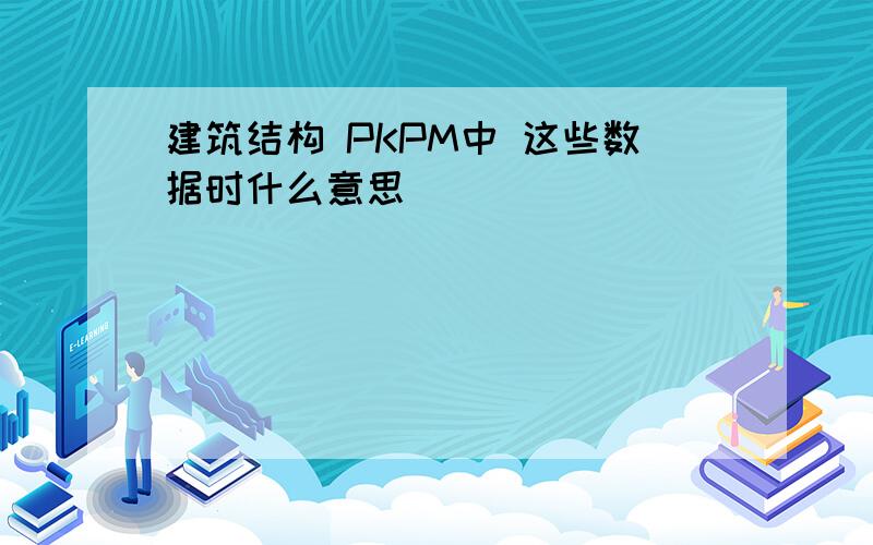 建筑结构 PKPM中 这些数据时什么意思