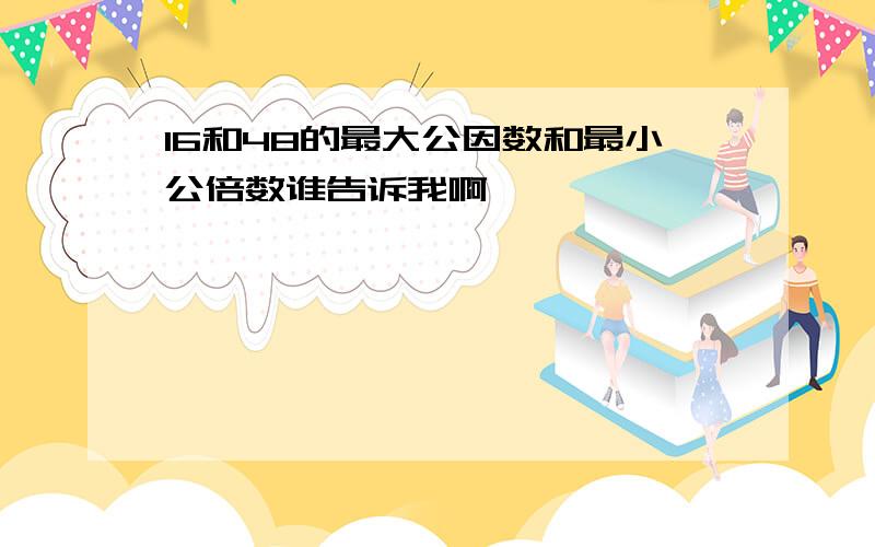 16和48的最大公因数和最小公倍数谁告诉我啊