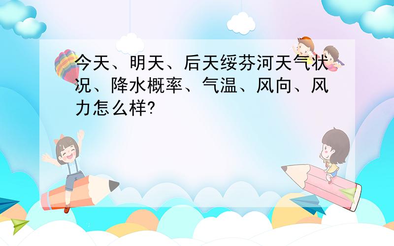 今天、明天、后天绥芬河天气状况、降水概率、气温、风向、风力怎么样?