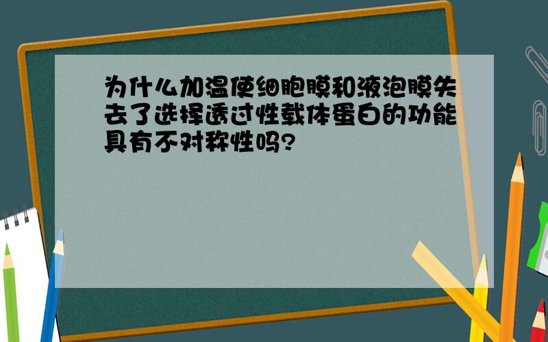 为什么加温使细胞膜和液泡膜失去了选择透过性载体蛋白的功能具有不对称性吗?