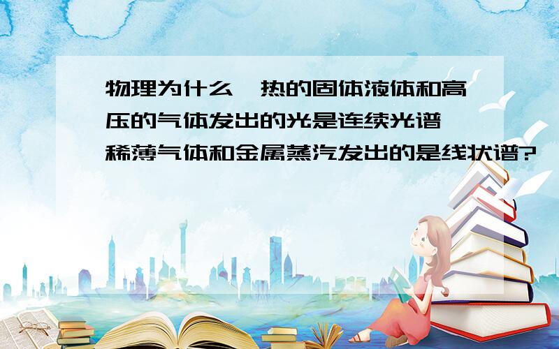 物理为什么炽热的固体液体和高压的气体发出的光是连续光谱,稀薄气体和金属蒸汽发出的是线状谱?