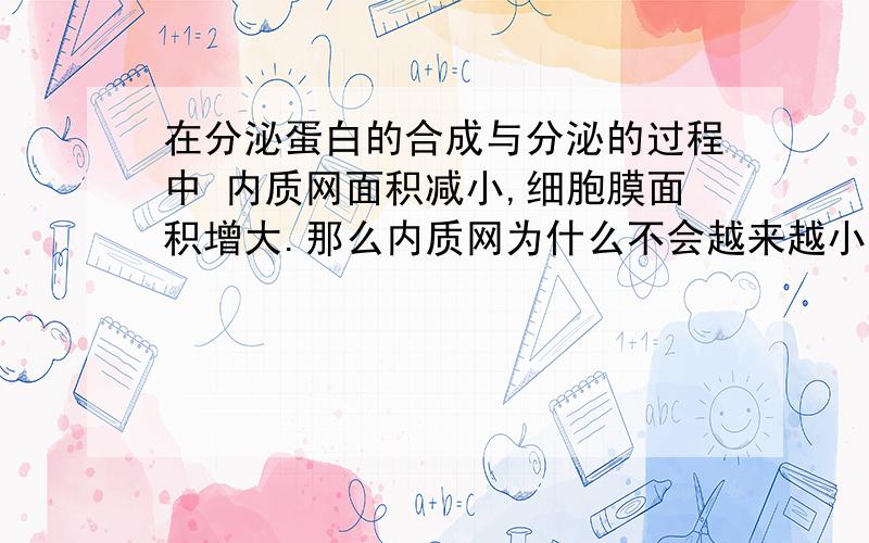 在分泌蛋白的合成与分泌的过程中 内质网面积减小,细胞膜面积增大.那么内质网为什么不会越来越小,细胞膜为什么不会越来越大?