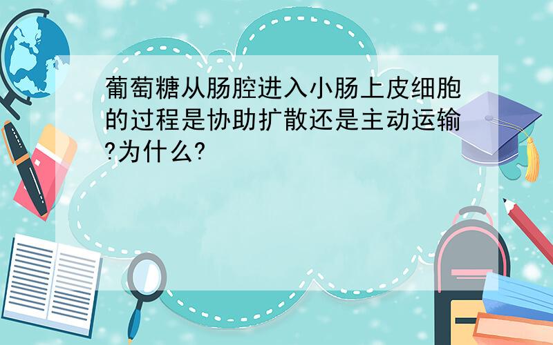 葡萄糖从肠腔进入小肠上皮细胞的过程是协助扩散还是主动运输?为什么?