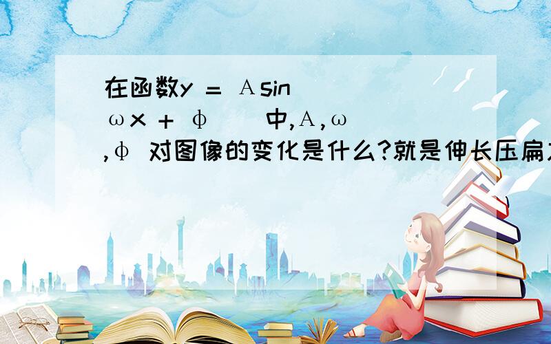 在函数y = Αsin ( ωx + φ ) 中,Α,ω,φ 对图像的变化是什么?就是伸长压扁之类的