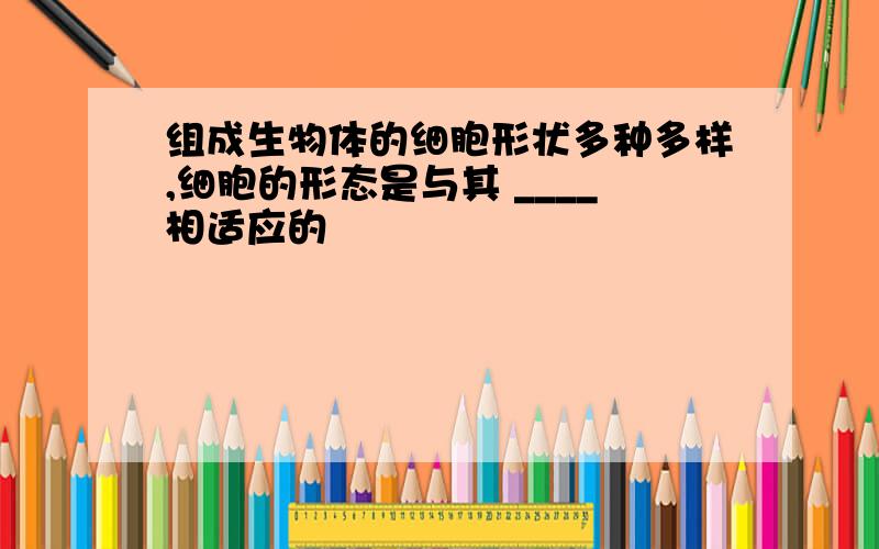 组成生物体的细胞形状多种多样,细胞的形态是与其 ____相适应的