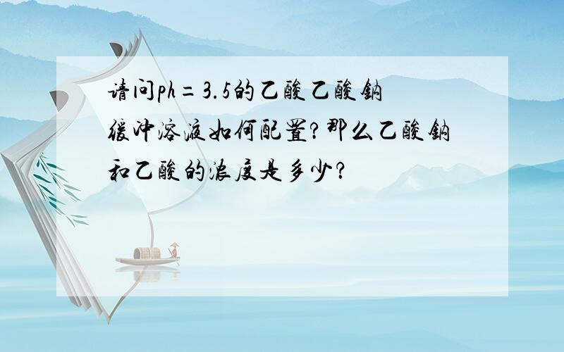 请问ph=3.5的乙酸乙酸钠缓冲溶液如何配置?那么乙酸钠和乙酸的浓度是多少？