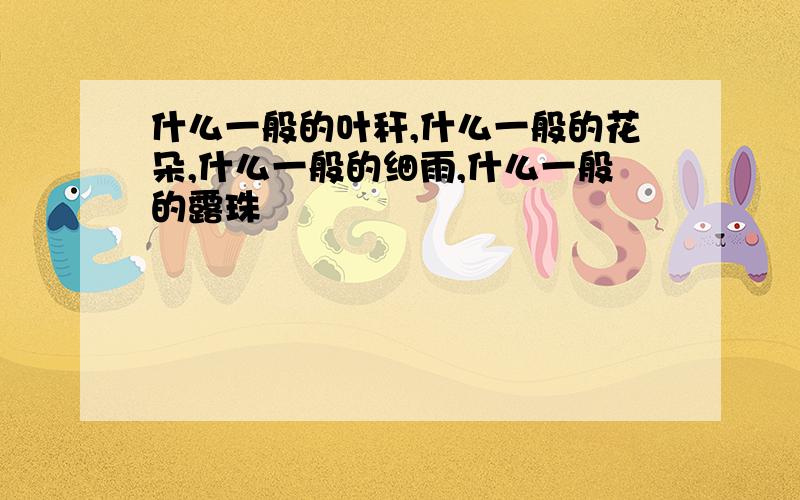 什么一般的叶秆,什么一般的花朵,什么一般的细雨,什么一般的露珠