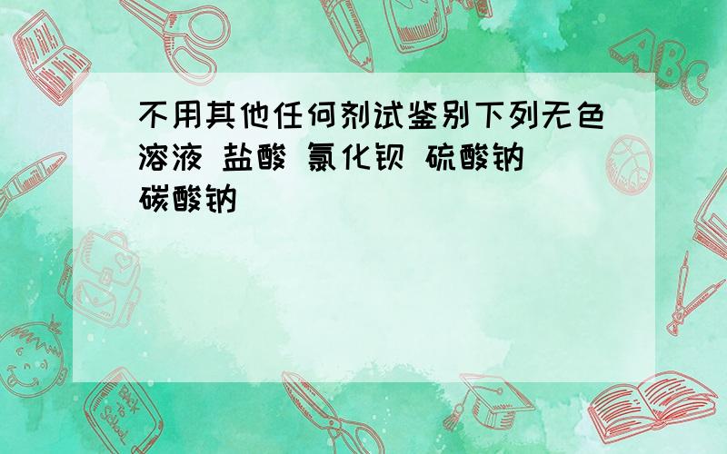 不用其他任何剂试鉴别下列无色溶液 盐酸 氯化钡 硫酸钠 碳酸钠