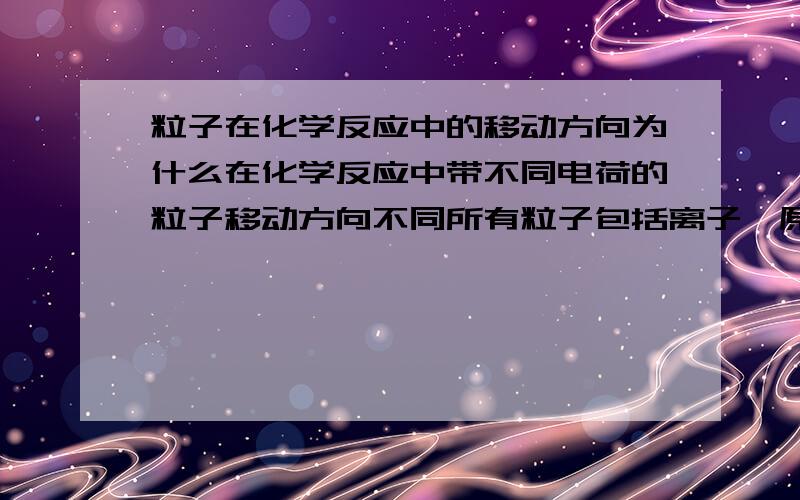 粒子在化学反应中的移动方向为什么在化学反应中带不同电荷的粒子移动方向不同所有粒子包括离子、原子、分子。