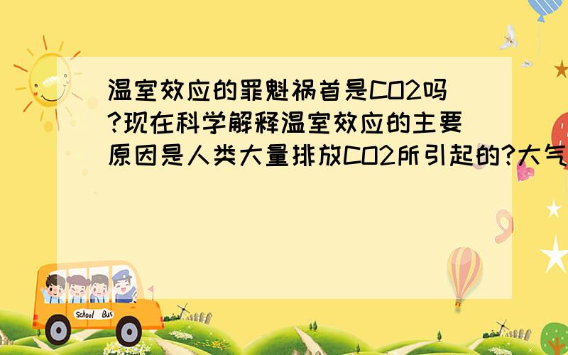 温室效应的罪魁祸首是CO2吗?现在科学解释温室效应的主要原因是人类大量排放CO2所引起的?大气层中主要的温室气体有二氧化碳(CO2),甲烷(CH4),一氧化二氮(N2O),氯氟碳 化合物(CFCs)及臭氧(O3).其