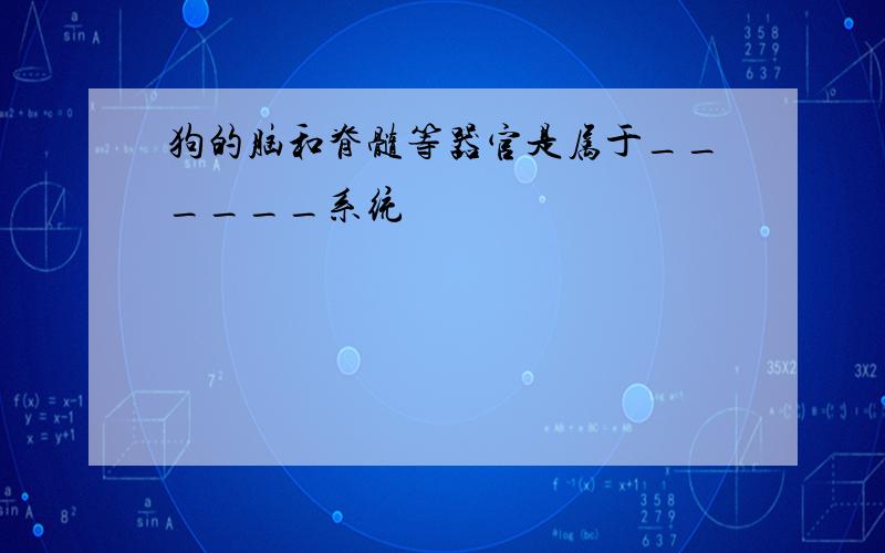 狗的脑和脊髓等器官是属于______系统