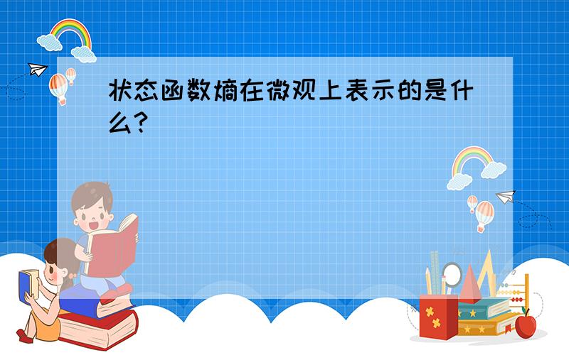 状态函数熵在微观上表示的是什么?