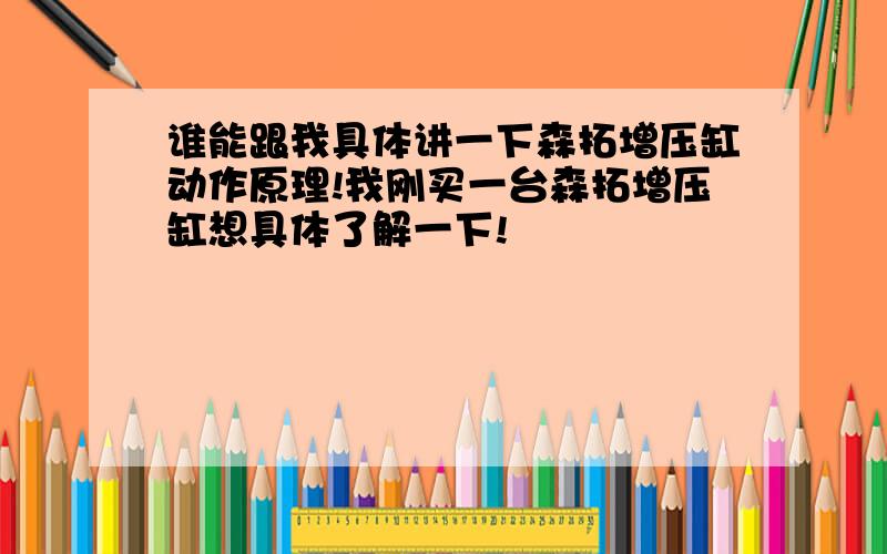 谁能跟我具体讲一下森拓增压缸动作原理!我刚买一台森拓增压缸想具体了解一下!