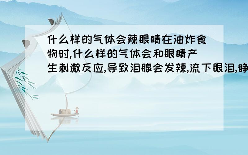 什么样的气体会辣眼睛在油炸食物时,什么样的气体会和眼睛产生刺激反应,导致泪腺会发辣,流下眼泪,睁不开眼睛.求化学专家解答（是油的问题还是锅的问题还是液化气的问题）.