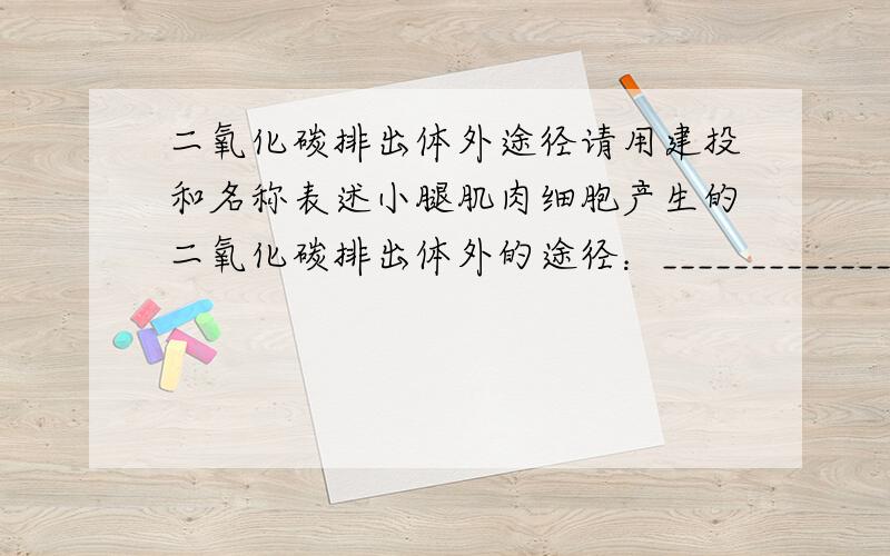 二氧化碳排出体外途径请用建投和名称表述小腿肌肉细胞产生的二氧化碳排出体外的途径：_____________________________________________________________-