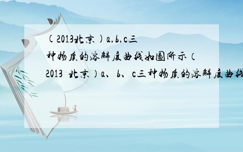 (2013北京)a,b,c三种物质的溶解度曲线如图所示（2013•北京）a、b、c三种物质的溶解度曲线如图所示．取等质量t2℃时的a、b、c三种物质的饱和溶液,分别蒸发等量水后恢复至t2℃．下列说法