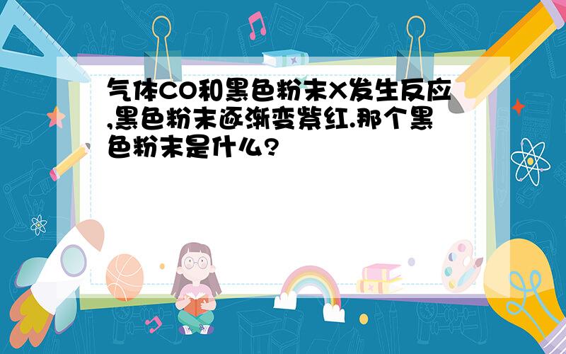 气体CO和黑色粉末X发生反应,黑色粉末逐渐变紫红.那个黑色粉末是什么?