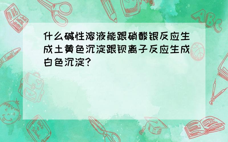 什么碱性溶液能跟硝酸银反应生成土黄色沉淀跟钡离子反应生成白色沉淀?