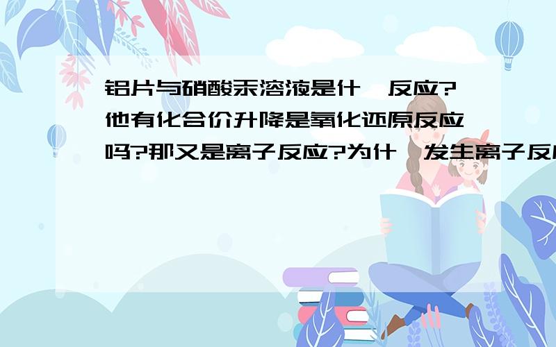 铝片与硝酸汞溶液是什麽反应?他有化合价升降是氧化还原反应吗?那又是离子反应?为什麽发生离子反应?