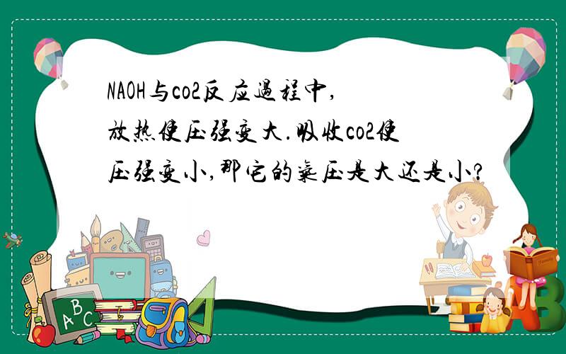 NAOH与co2反应过程中,放热使压强变大.吸收co2使压强变小,那它的气压是大还是小?