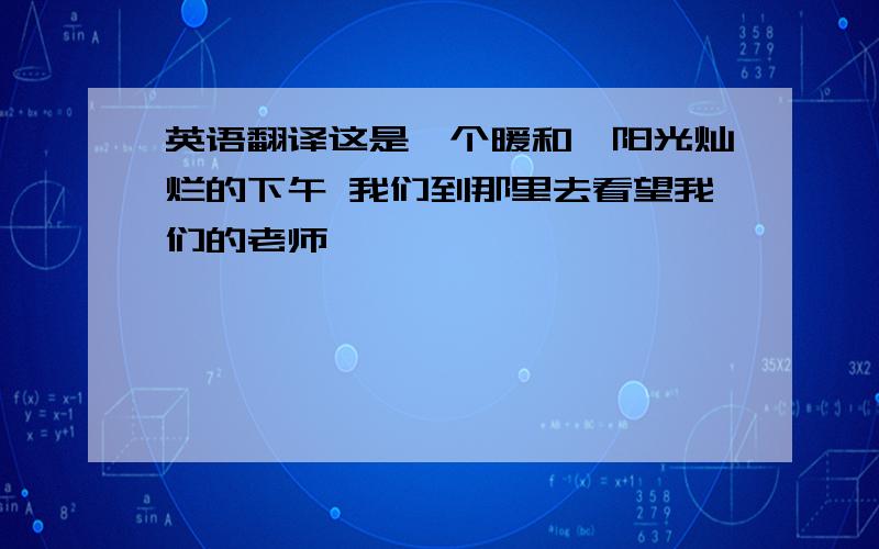 英语翻译这是一个暖和,阳光灿烂的下午 我们到那里去看望我们的老师