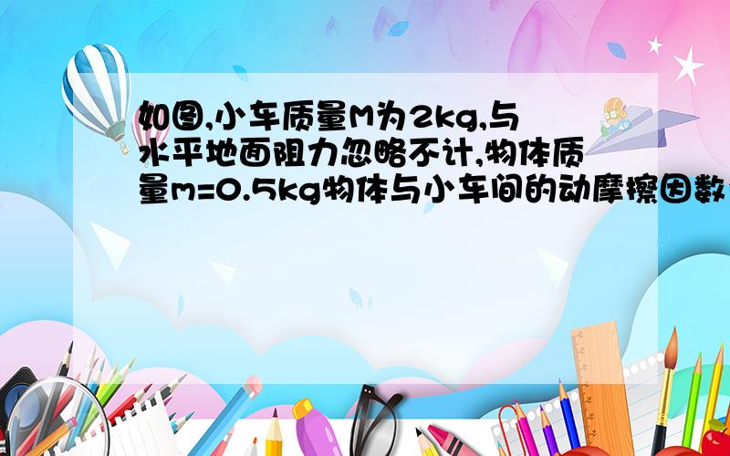 如图,小车质量M为2kg,与水平地面阻力忽略不计,物体质量m=0.5kg物体与小车间的动摩擦因数为0.31小车在外力作用下以1.2m/s²的加速度向右运动时,物体受摩擦力是多大?2欲使小车产生3.5m/s²