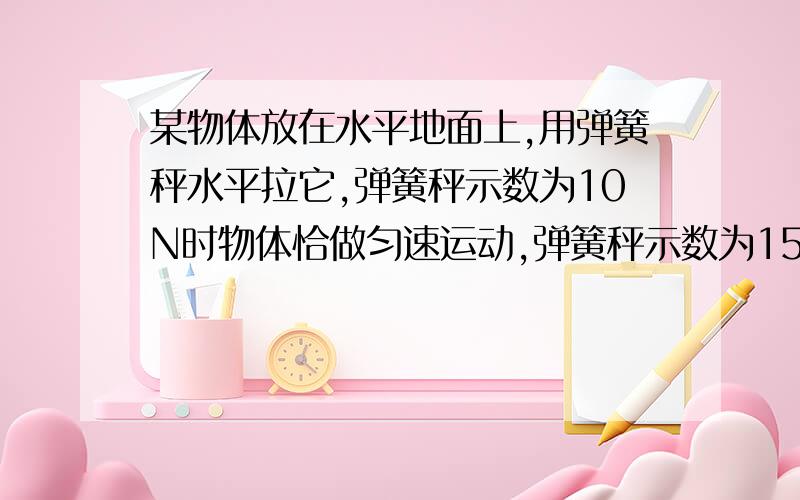 某物体放在水平地面上,用弹簧秤水平拉它,弹簧秤示数为10N时物体恰做匀速运动,弹簧秤示数为15N时物体运动的加速度为1m/s²,求物体的质量及它与地面间的动摩擦因数