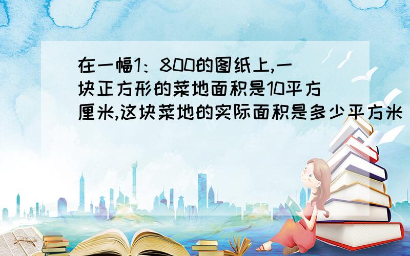 在一幅1：800的图纸上,一块正方形的菜地面积是10平方厘米,这块菜地的实际面积是多少平方米