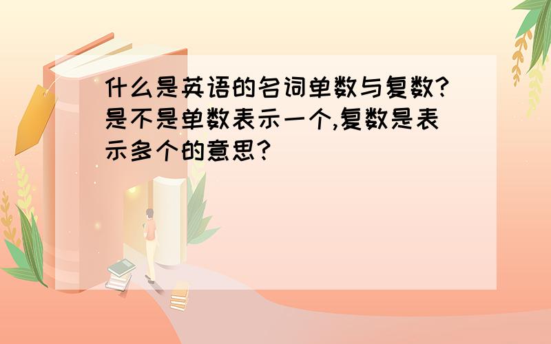 什么是英语的名词单数与复数?是不是单数表示一个,复数是表示多个的意思?