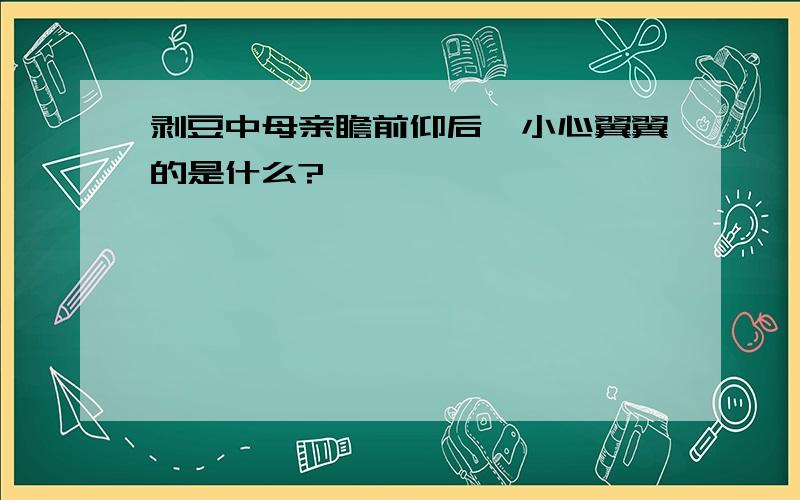 剥豆中母亲瞻前仰后、小心翼翼的是什么?