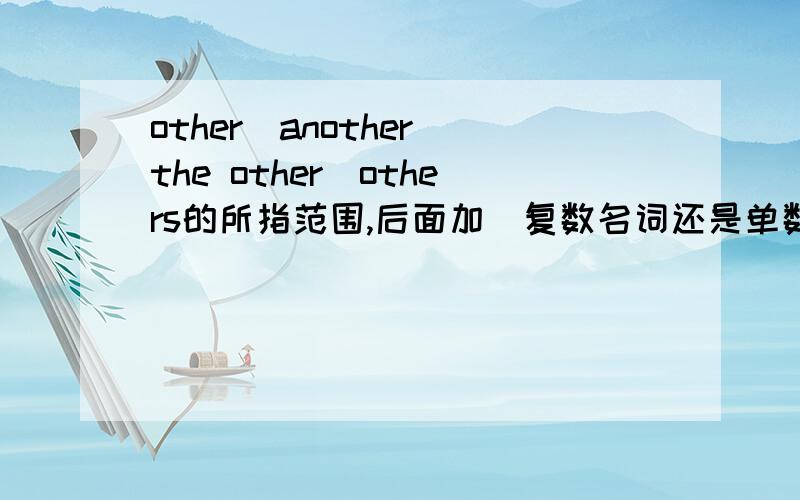 other\another\the other\others的所指范围,后面加（复数名词还是单数名词,情态动词加什么）