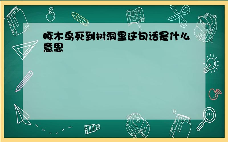 啄木鸟死到树洞里这句话是什么意思